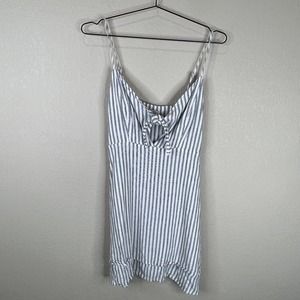 Rails Women's Linen Mini Dress Canela Stripe White‎ Gray Small Summer Spring